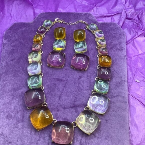 Fresh Spring Colors Necklace and Pierced earrings - Picture 3 of 4